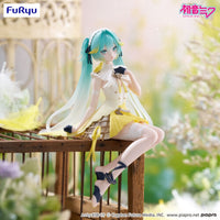 Hatsune Miku Canary Bird Noodle Stopper Figure FuRyu Anime Statue new in box by Banpresto with teal twin tails and yellow accents