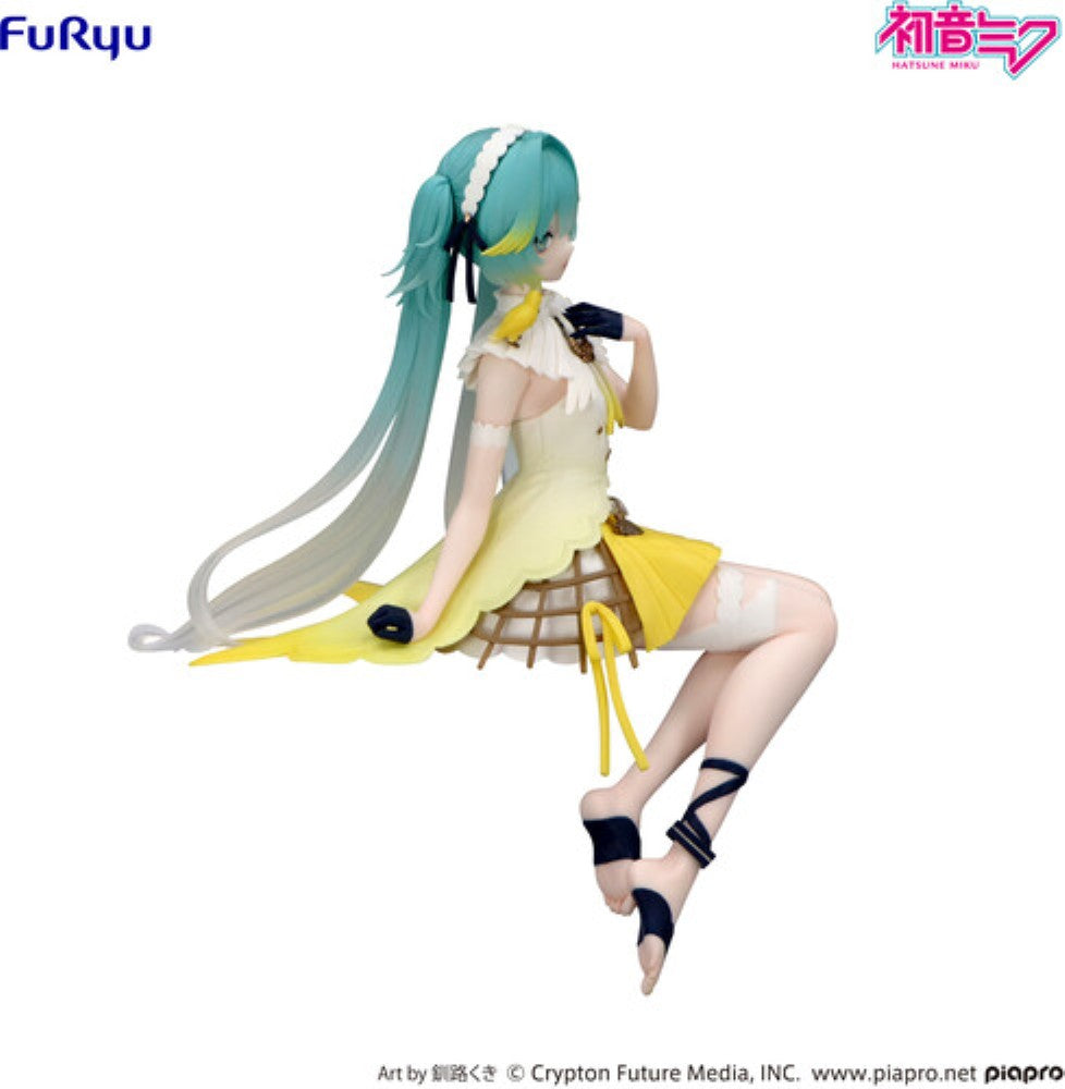 Hatsune Miku Canary Bird Noodle Stopper Figure FuRyu Anime Statue new in box by Banpresto with teal hair and yellow dress