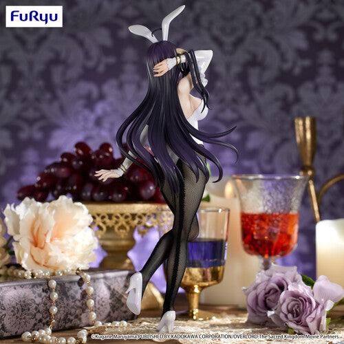 Furyu - Overlord BiCute Bunnies Albedo Statue by Banpresto new in box posing with black fishnet stockings and bunny ears