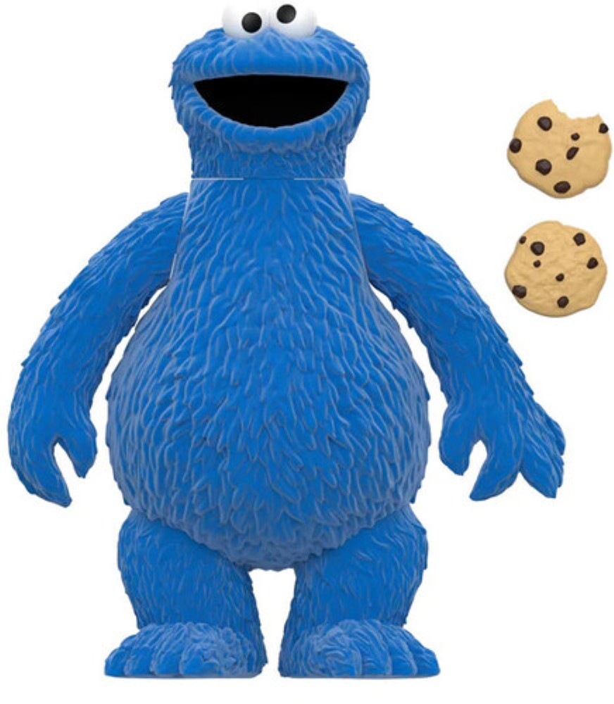 Cookie Monster Fuzzy ReAction Figure – Sesame Street 3.75" Super7 Collectible NIB with two cookies accessory
