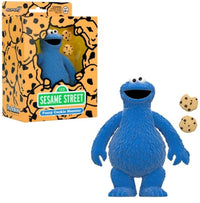 Cookie Monster Fuzzy ReAction Figure – Sesame Street 3.75" Super7 Collectible NIB with textured blue fuzz and cookies