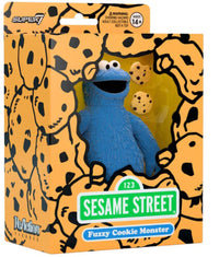 Cookie Monster Fuzzy ReAction Figure – Sesame Street 3.75" Super7 Collectible NIB with blue textured fur and cookies display