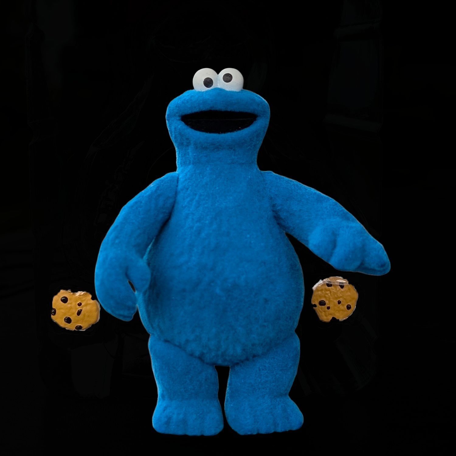 Cookie Monster Fuzzy ReAction Figure – Sesame Street 3.75" Super7 Collectible NIB with textured blue fuzz and cookies accessory