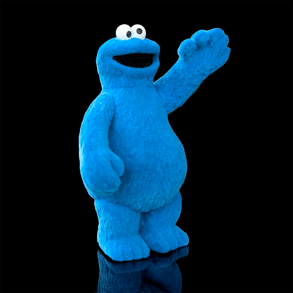 Cookie Monster Fuzzy ReAction Figure – Sesame Street 3.75" Super7 Collectible NIB with blue fuzzy texture and open mouth pose