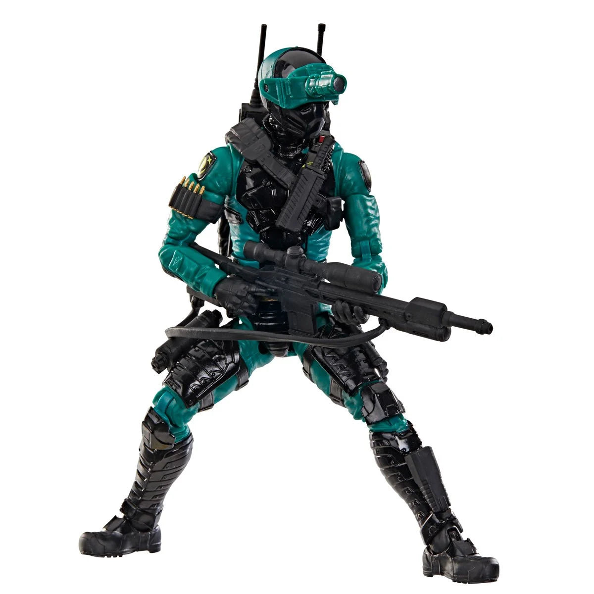 Night-Viper "187" G.I. Joe Classified Series 6 inch COBRA Action Figure by Hasbro in tactical gear holding sniper rifle