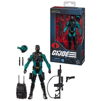 Night-Viper "187" G.I. Joe Classified Series 6 inch COBRA Action Figure by Hasbro with accessories in packaging and out.