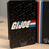 G.I. Joe limited edition metal ingot with embossed logo and patriotic red white blue stripes by Fanattik