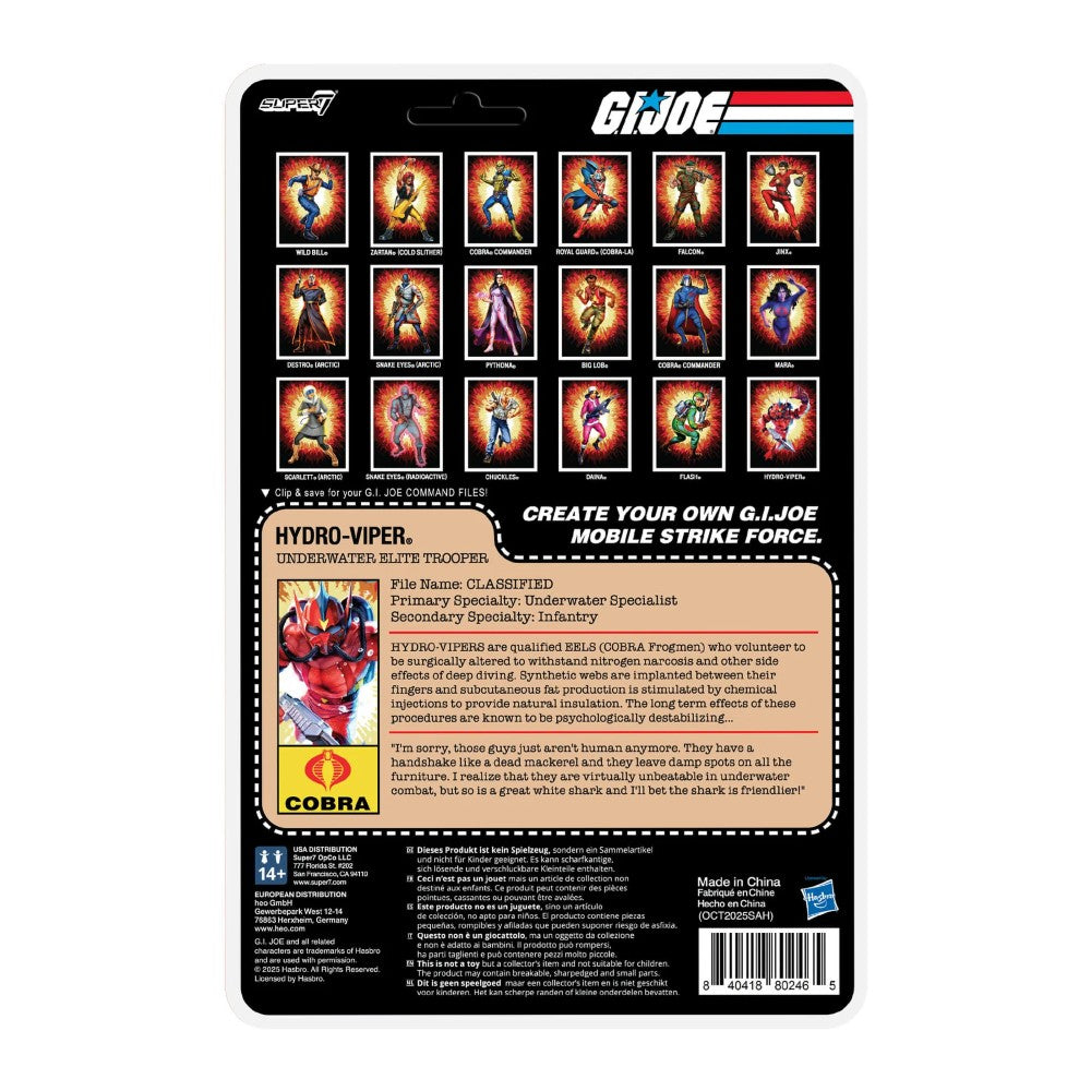 Hydro-Viper G.I. Joe ReAction+ Wave 7 Cobra Underwater Elite Action Figure new in box by Super7 collectible