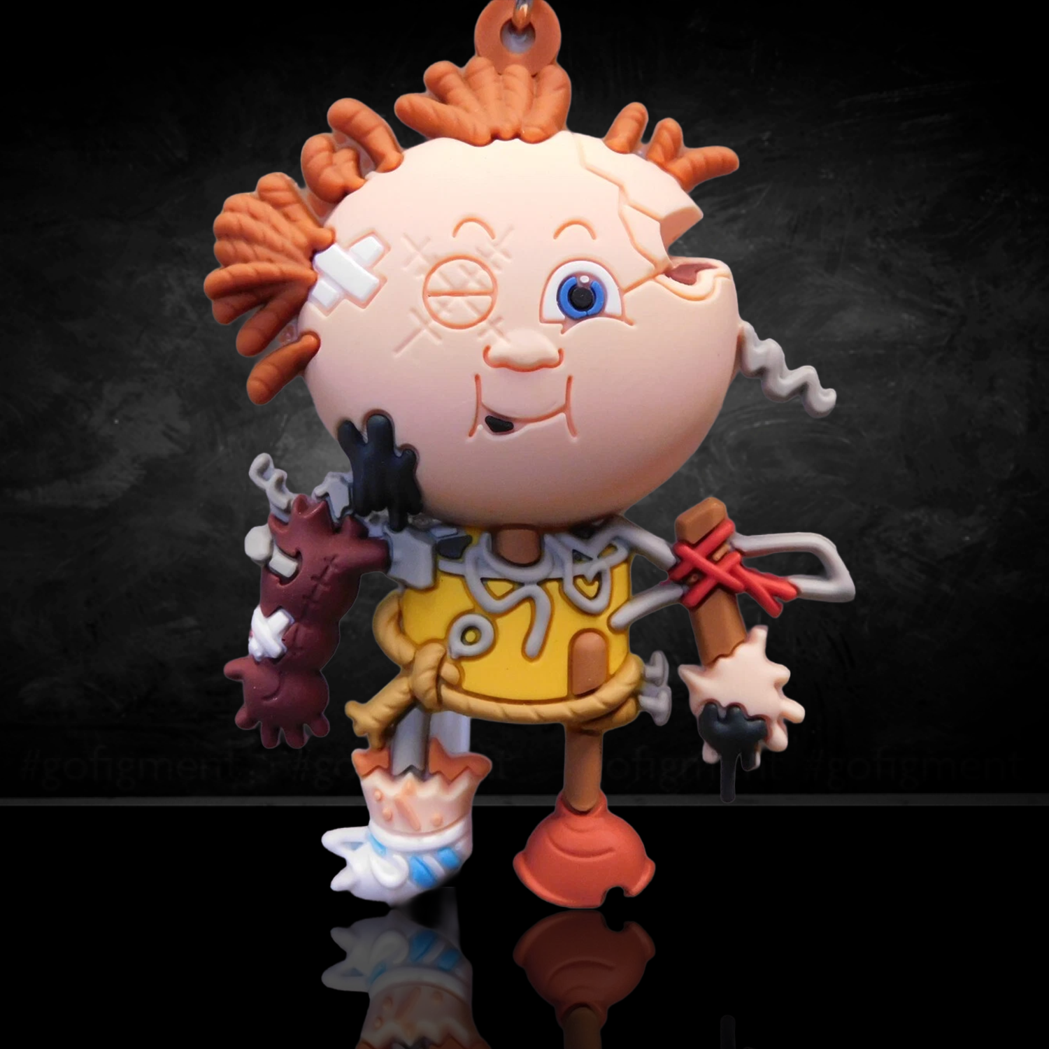 Garbage Pail Kids Series 4 3D Figural Foam Bag Clip Monogram U-Pick Your Choice by Go Figment with stitched zombie character design