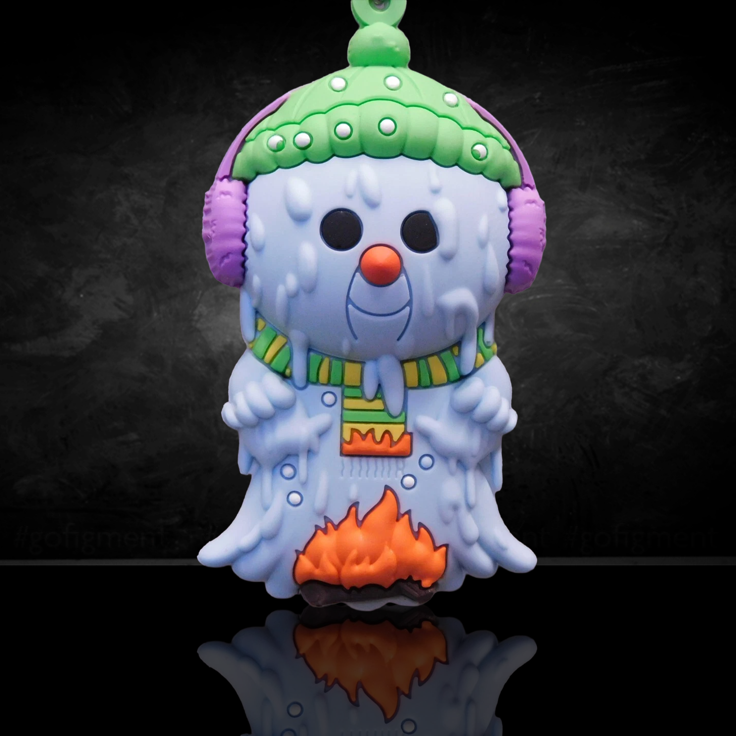 Garbage Pail Kids Series 4 3D Figural Foam Bag Clip Monogram U-Pick Your Choice by Go Figment melting snowman with purple earmuffs and green hat