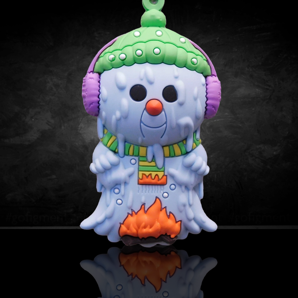 Garbage Pail Kids Series 4 3D Figural Foam Bag Clip Monogram U-Pick Your Choice by Go Figment melting snowman with purple earmuffs and green hat