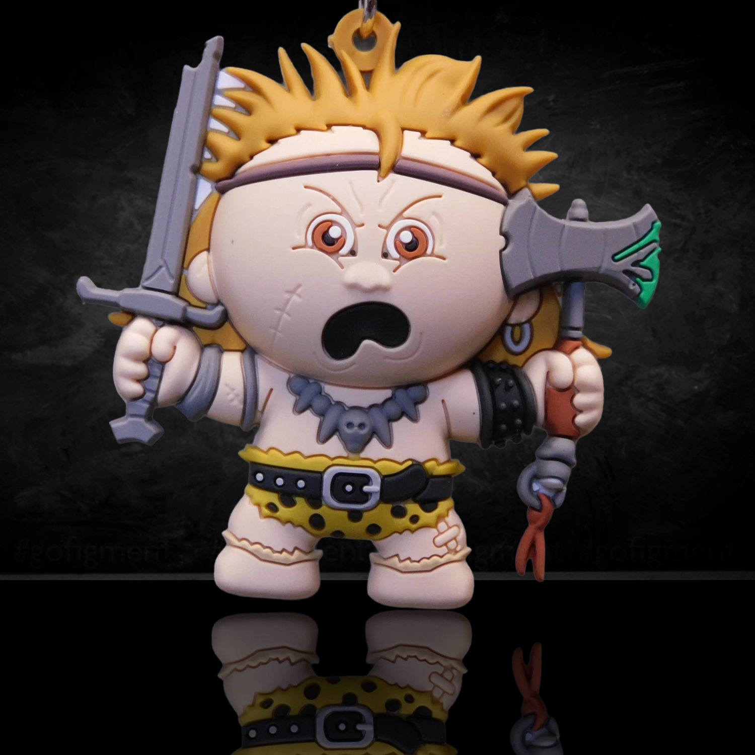 Garbage Pail Kids Series 4 3D Figural Foam Bag Clip Monogram U-Pick Your Choice collectible by Go Figment with sword and axe design