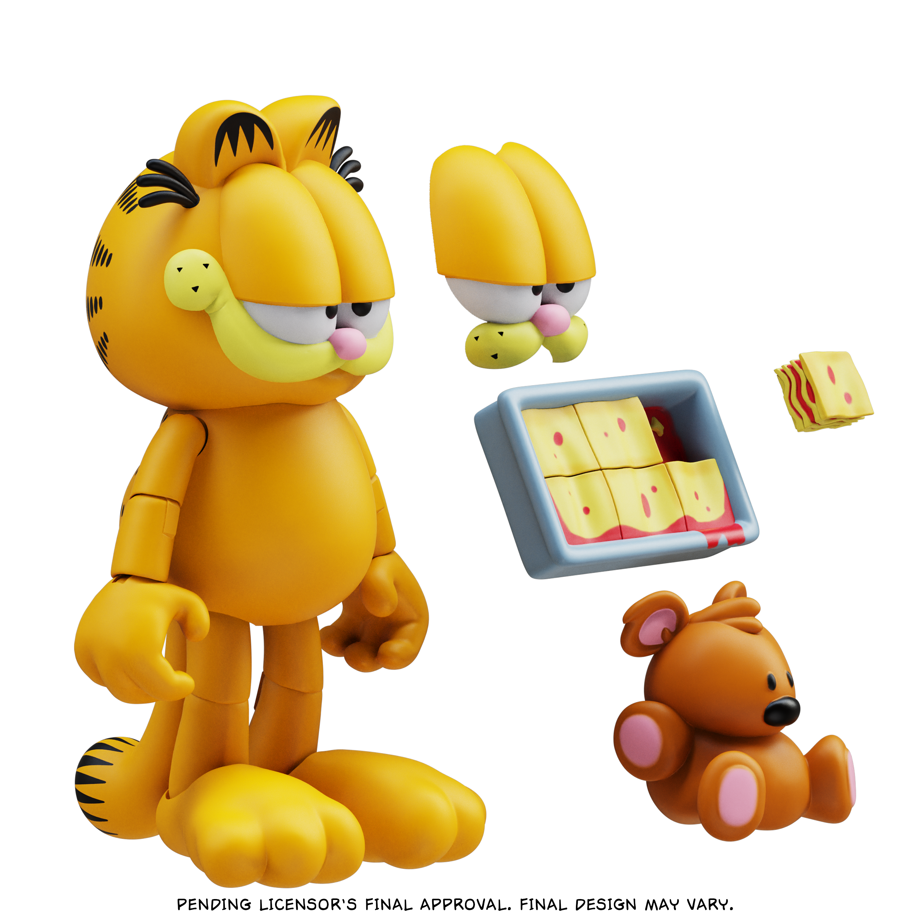 Garfield Action Figure - 25 Points of Articulation with Lasagna & Pooky - Classic Comic Cat Collectible by Boss Fight Studio Llc new in box