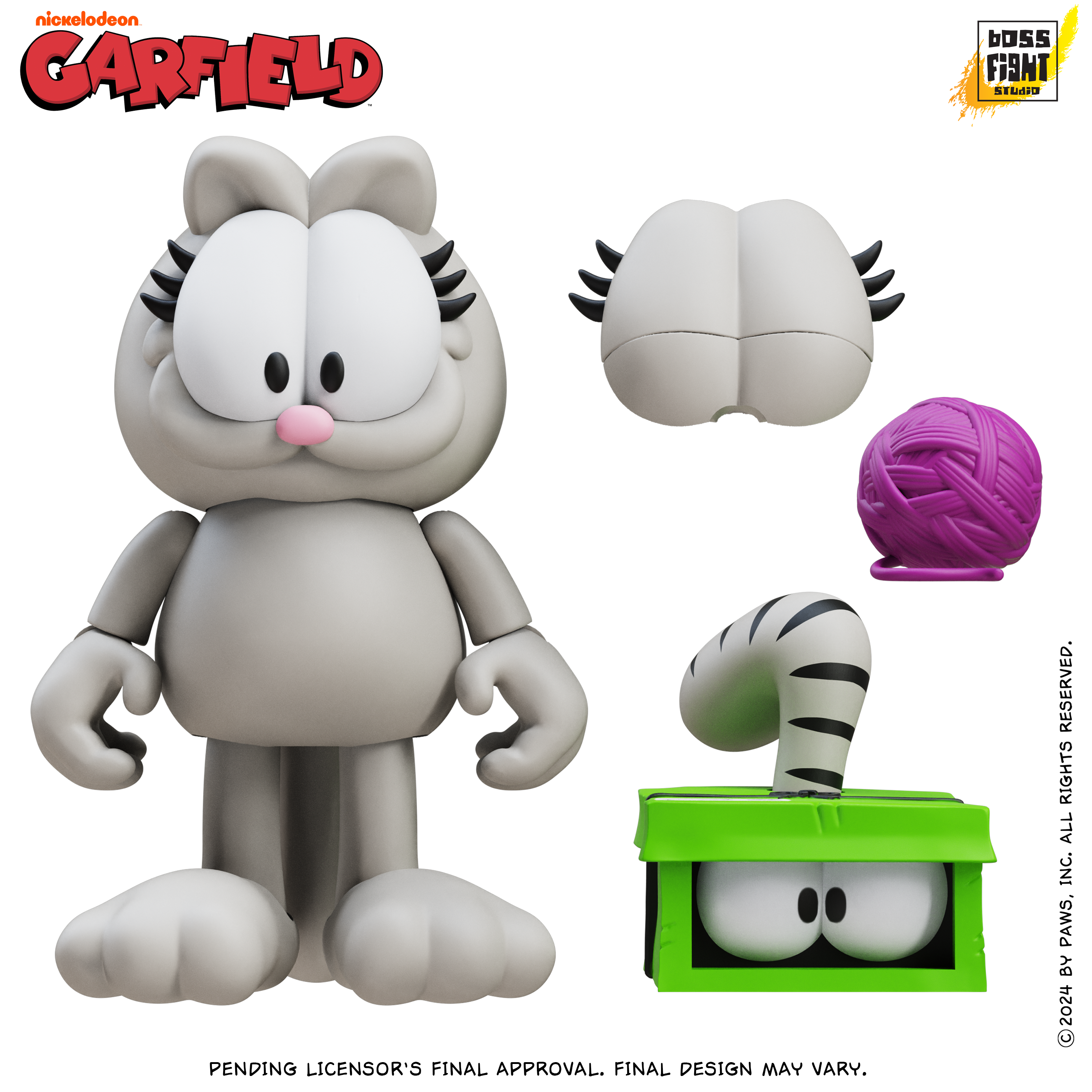 Garfield Wave 1 Nermal Action Figure - 17 Points of Articulation with Yarn & Mail Box by Boss Fight Studio Llc new in box collectible
