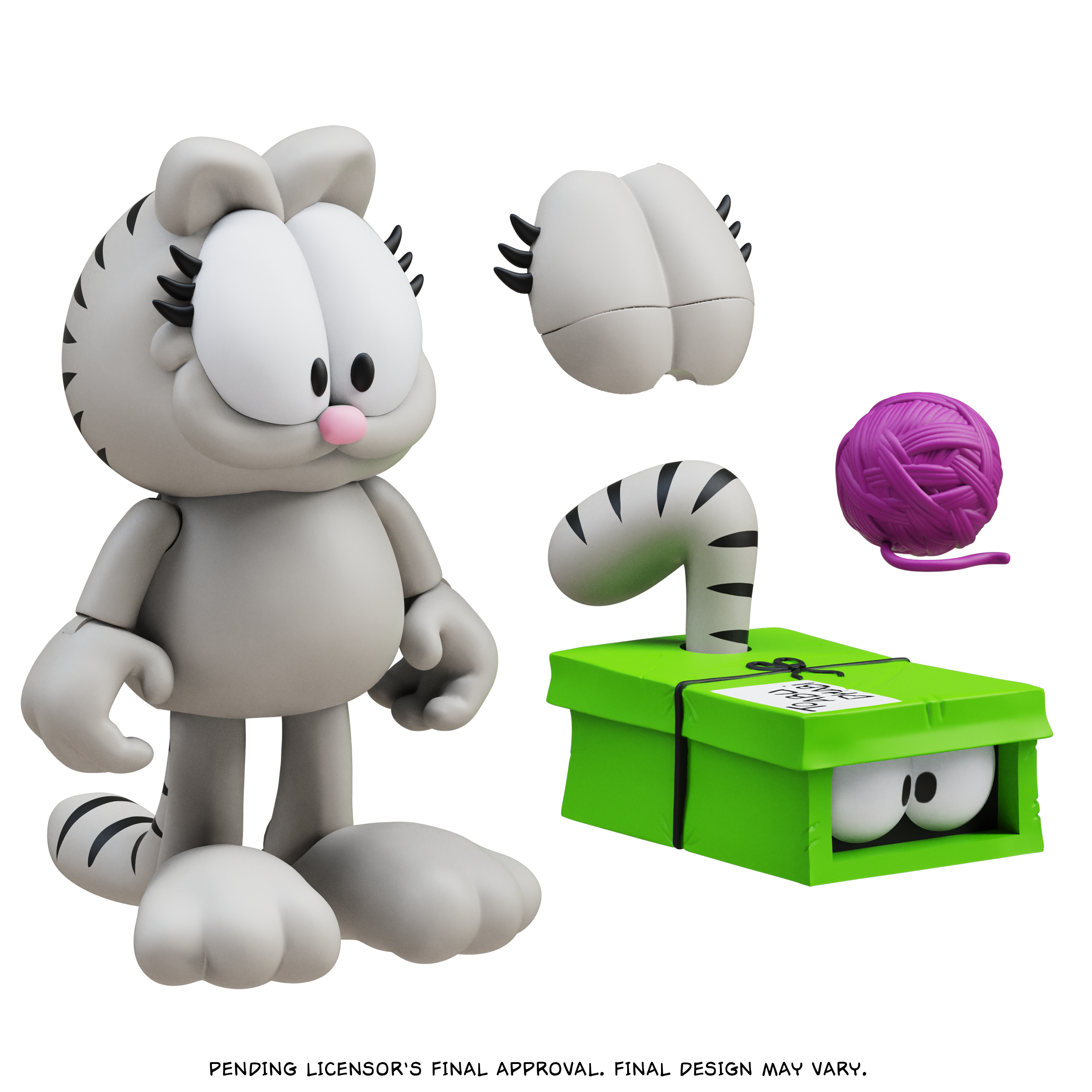 Garfield Wave 1 Nermal Action Figure - 17 Points of Articulation with Yarn & Mail Box - Adorable Kitten Collectible by Boss Fight Studio Llc new in box