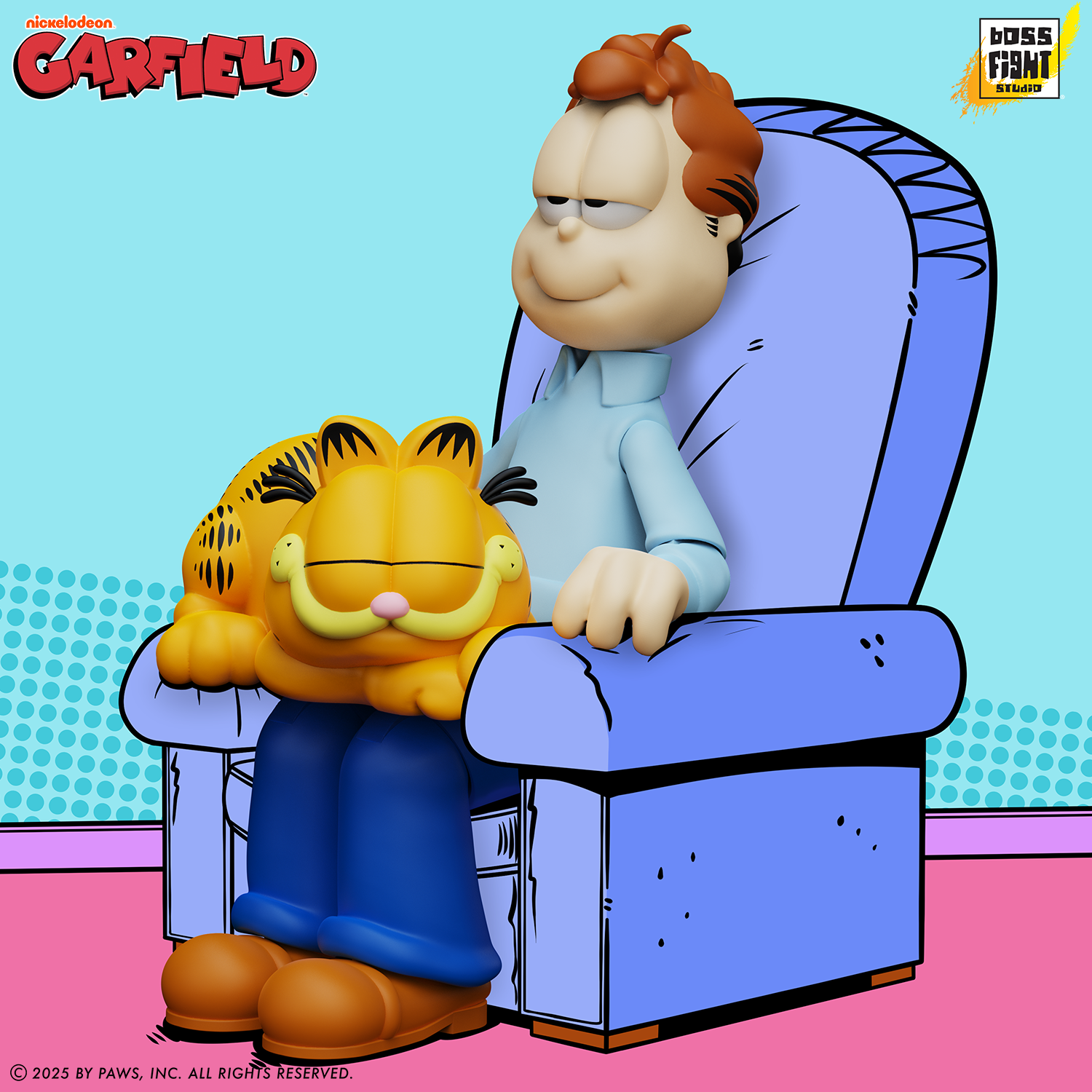 Jon Arbuckle Garfield Wave 2 Deluxe Action Figure - 24 Points of Articulation with Swappable Eyes & Accessories by Boss Fight Studio Llc