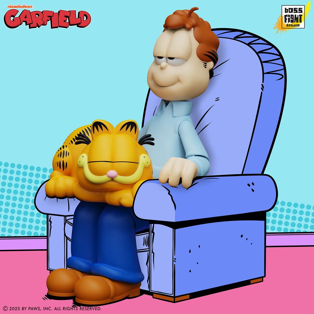 Jon Arbuckle Garfield Wave 2 Deluxe Action Figure - 24 Points of Articulation with Swappable Eyes & Accessories by Boss Fight Studio Llc