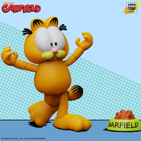 Garfield Wave 2 Garfield Version 2 Action Figure - 25 Points of Articulation with Interchangeable Heads & Accessories by Boss Fight Studio Llc new in box