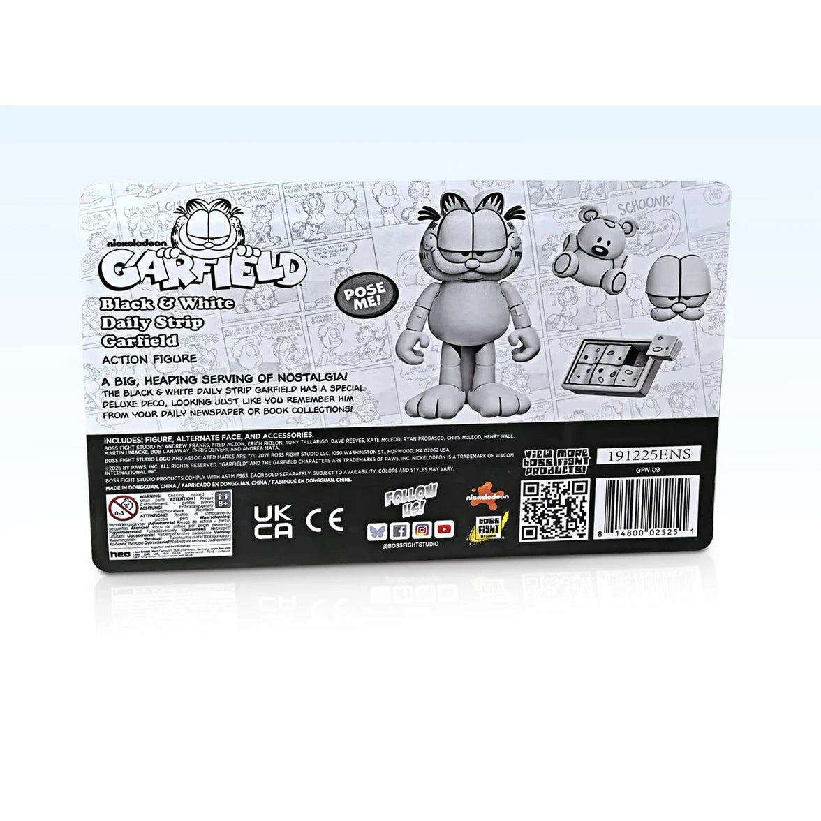 Garfield Black and White Daily Comic Strip Action Figure - Entertainment Earth Exclusive by Boss Fight Studio Llc new in box