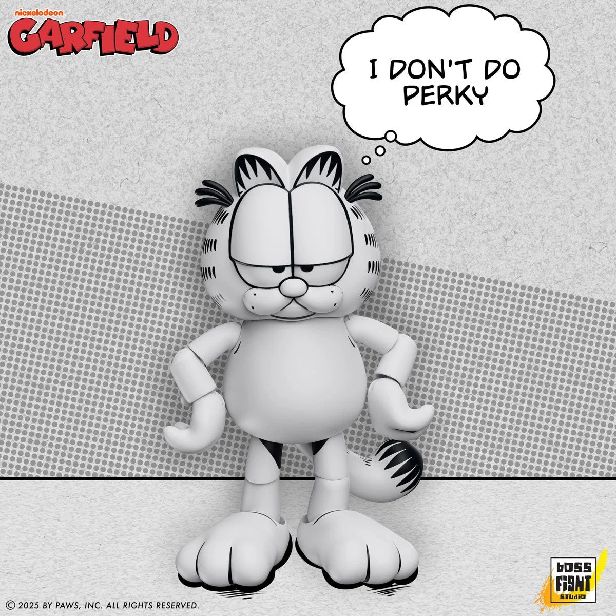 Garfield Black and White Daily Comic Strip Action Figure - Entertainment Earth Exclusive by Boss Fight Studio Llc in monochrome design