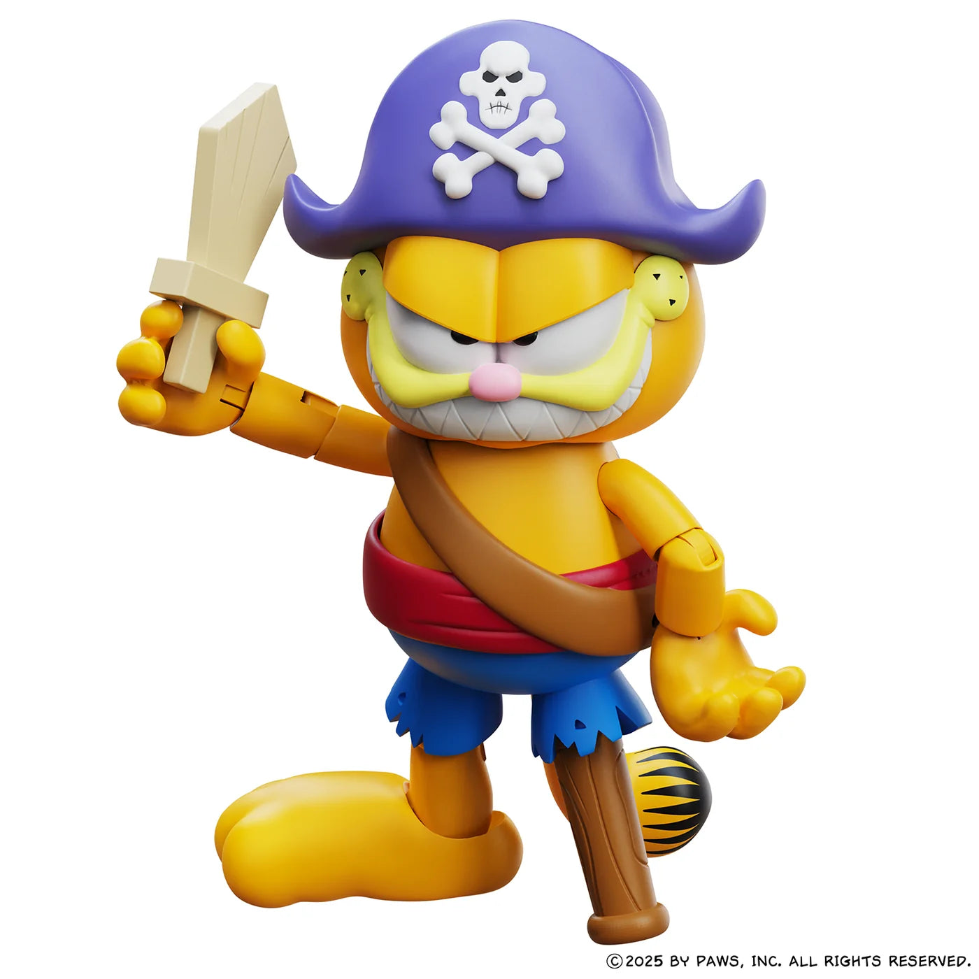 Garfield and Odie (Pirate Version) 4 Inch Action Figure 2-Pack by Boss Fight Studio, Garfield pirate figure holding sword