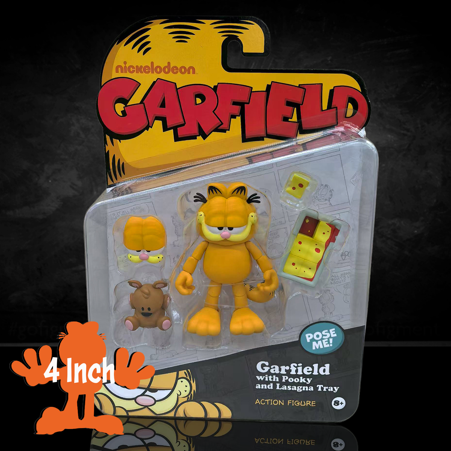 Garfield Action Figure - 25 Points of Articulation with Lasagna & Pooky - Classic Comic Cat Collectible new in box by Boss Fight Studio Llc