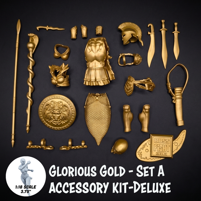 1:18 Scale Greek & Roman Mythology Glorious Gold Accessory Set A (Customizer Kit for 3.75" - 4" Figures) by Boss Fight Studio Llc new in box