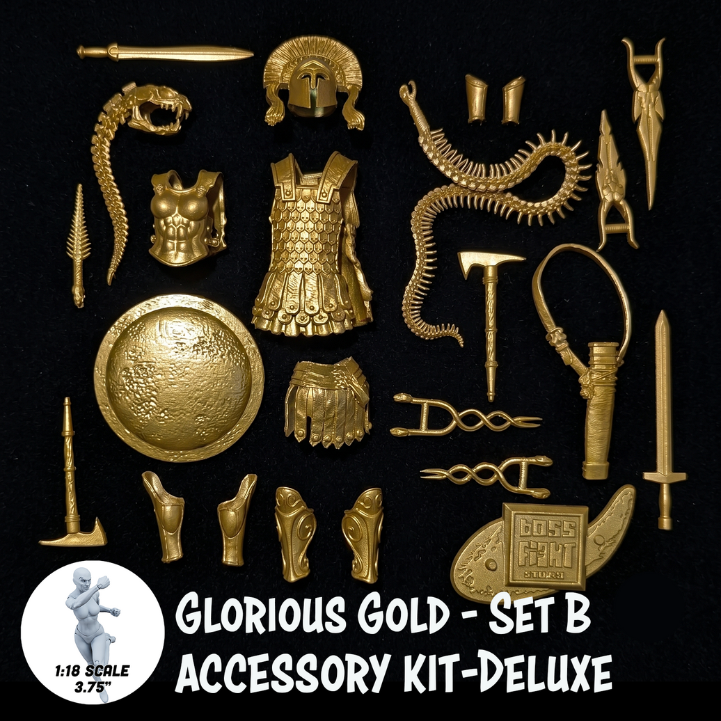 1:18 Scale Greek & Roman Mythology Glorious Gold Accessory Set B (Customizer Kit for 3.75" - 4" Figures) new in box by Boss Fight Studio Llc