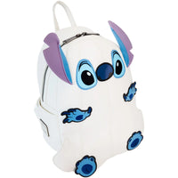 Stitch Disney Lilo & Stitch Ghost Cosplay Mini-Backpack Loungefly GLOW with purple ears and blue accents by Loungefly