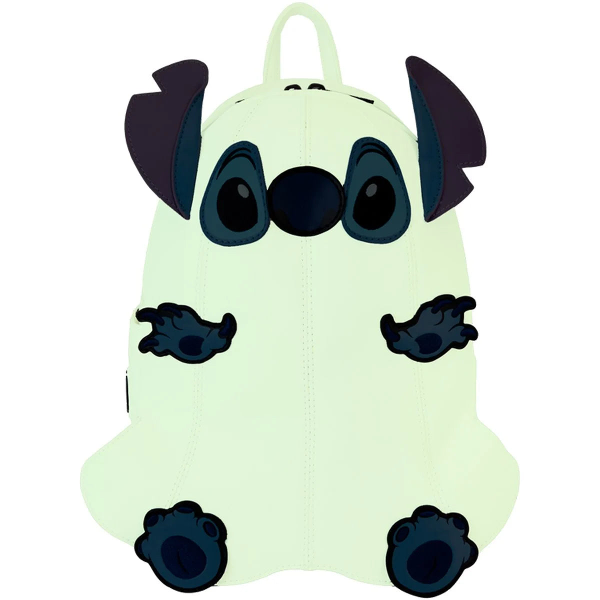 Stitch Disney Lilo & Stitch Ghost Cosplay Mini-Backpack Loungefly GLOW with glow-in-the-dark design and character details