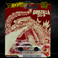 Mattel Hot Wheels Nissan Skyline GT-R BNR34 Godzilla Pop Culture 2026 Premium die-cast car in packaging front view