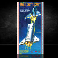 Convair Shuttle Craft 1:150 Scale Model Kit – New In Box space shuttle design by Atlantis Models with vibrant retro space art