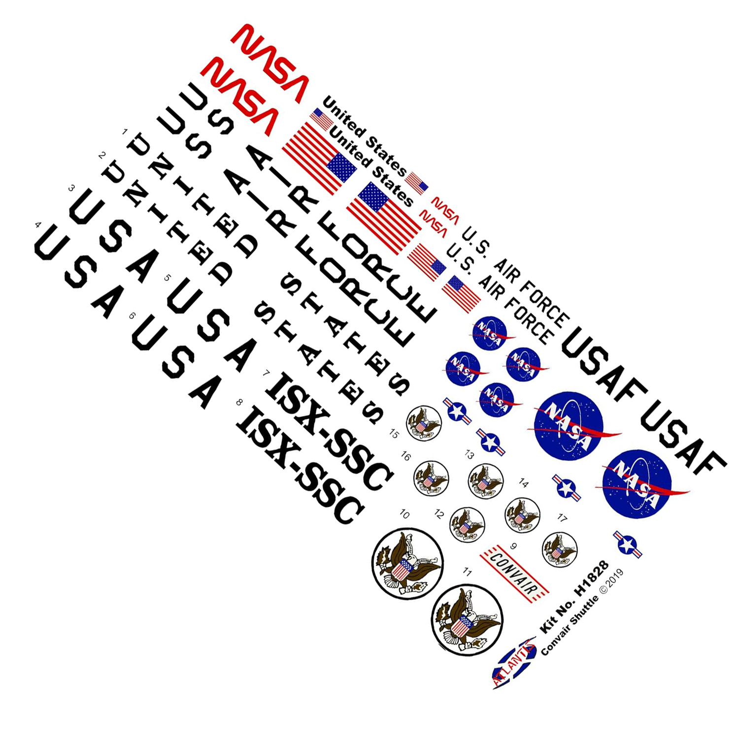 Convair Shuttle Craft 1:150 Scale Model Kit – A Bold Vision of Space-Age Tomorrow decals sheet by Atlantis Models new in box