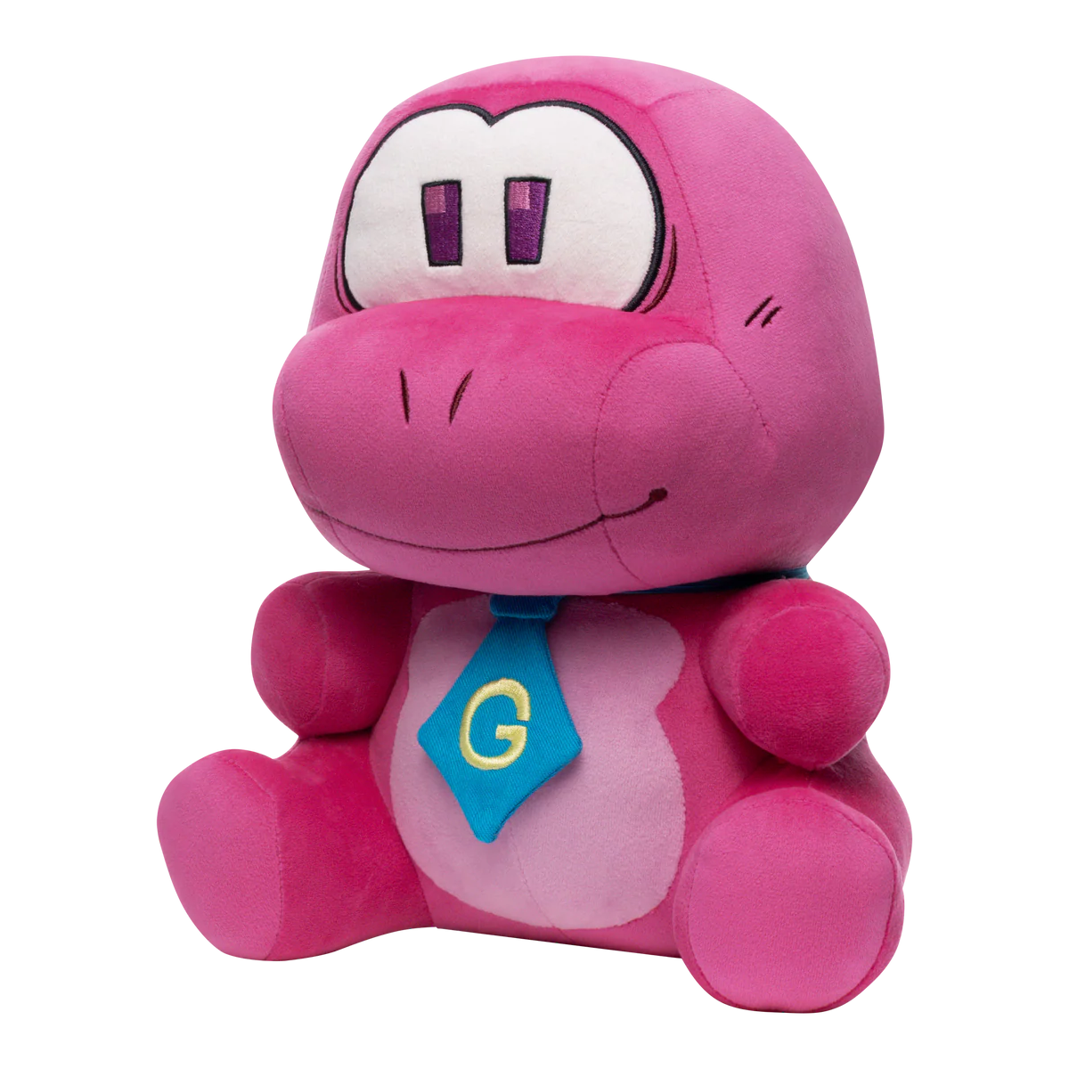Gobbles Plush Gameoverse Official Collectible Figure by Glitch Productions new loose pink fabric toy with blue tie and yellow G emblem