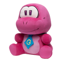 Gobbles Plush Gameoverse Official Collectible Figure by Glitch Productions new loose pink fabric toy with blue tie and yellow G emblem