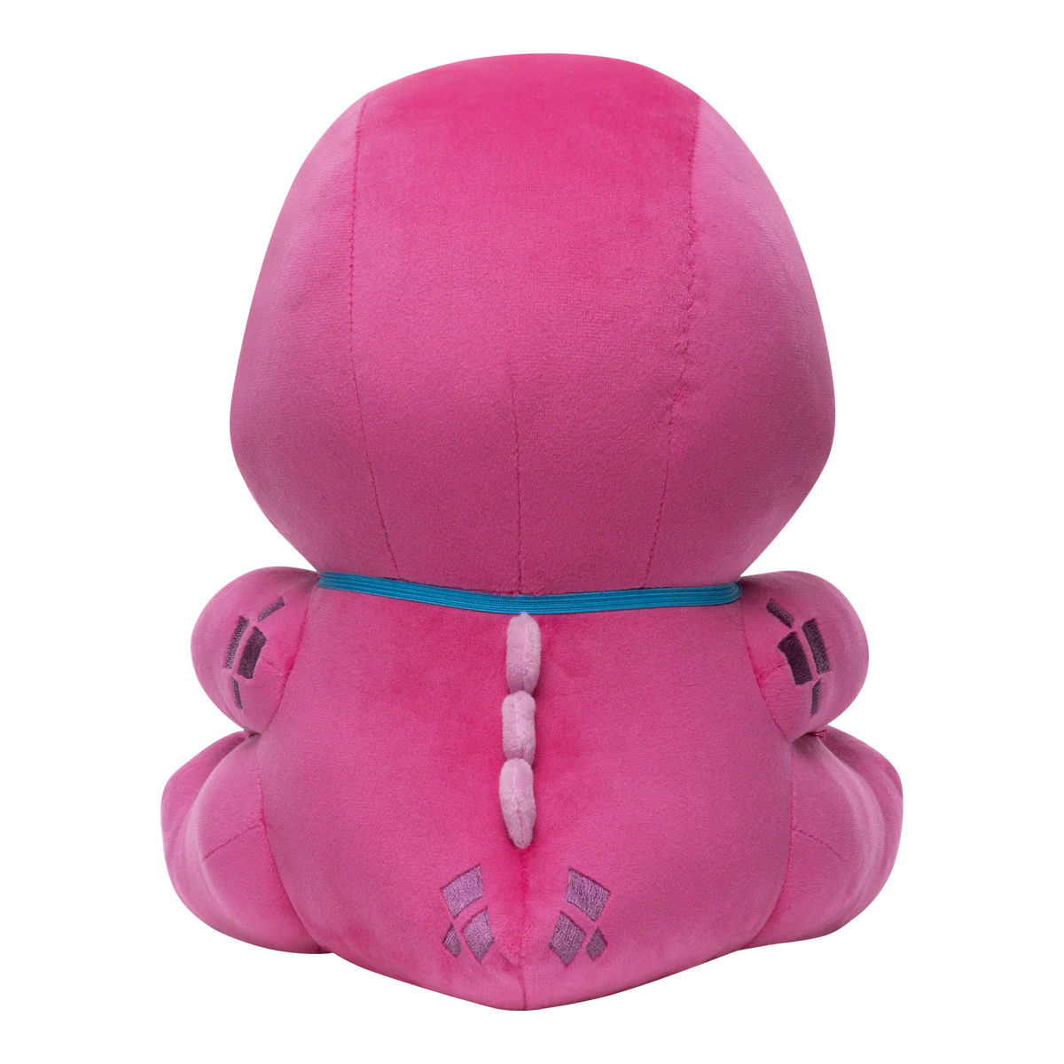 Gobbles Plush Gameoverse Official Collectible Figure by Glitch Productions new loose pink plush with blue collar shown from back view