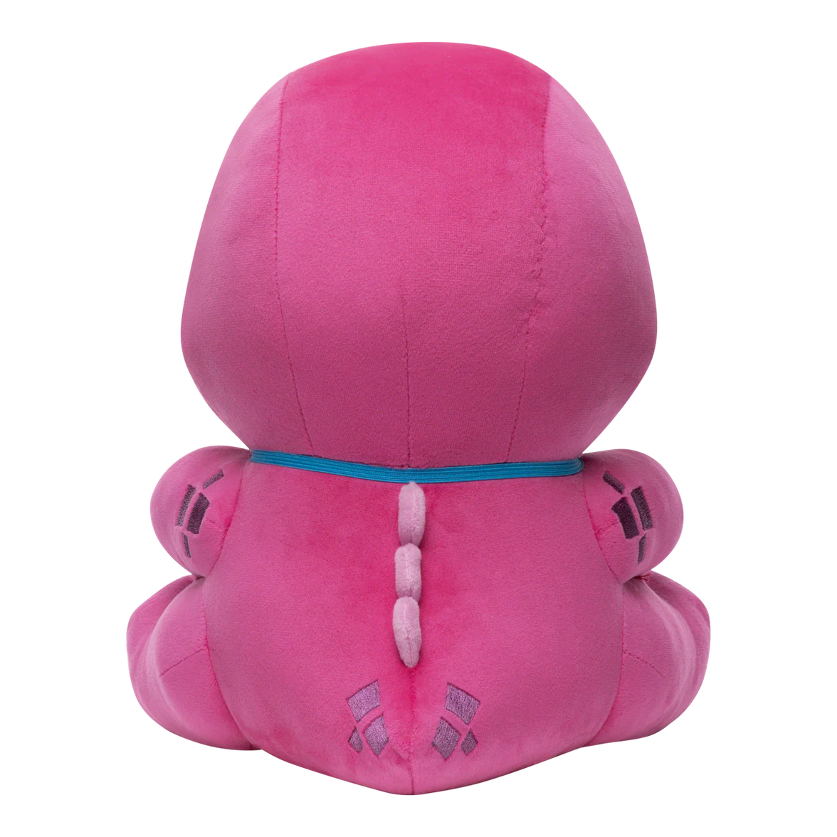 Gobbles Plush Gameoverse Official Collectible Figure by Glitch Productions new loose pink plush with blue collar shown from back view