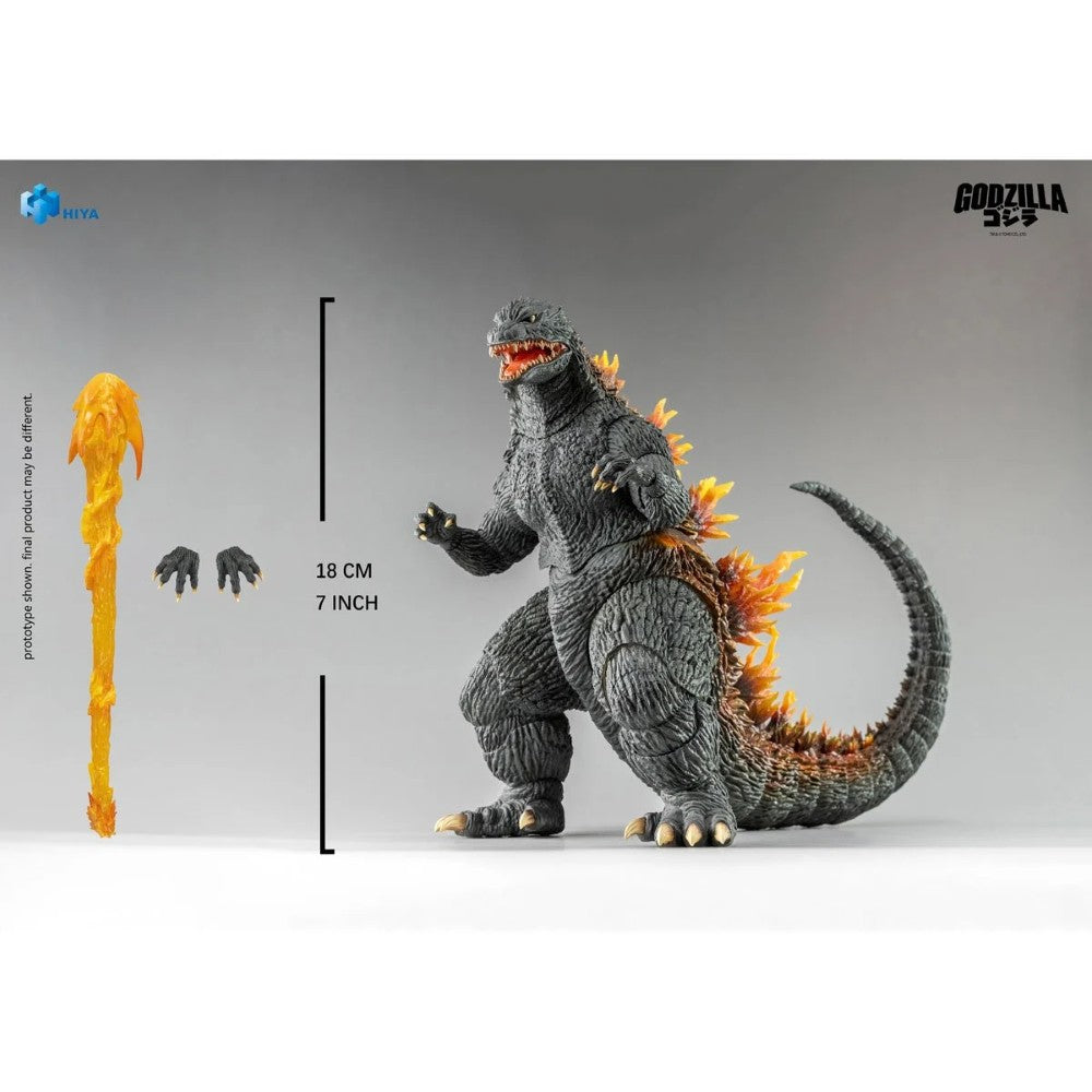 Godzilla 2000 Godzilla Millennium Heat Ray Exquisite Basic Series Action Figure 6 inch with flame effect and extra hands