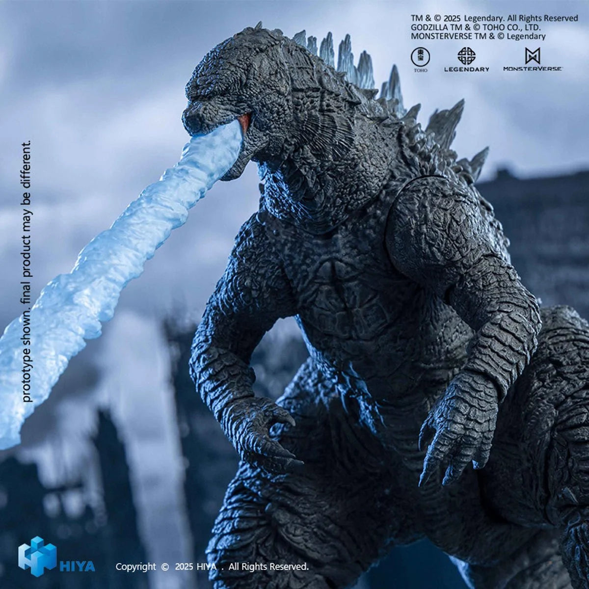 Godzilla 2014 Godzilla Heat Ray Exquisite Basic Series Action Figure 6 inch by Exquisite with blue energy beam effect