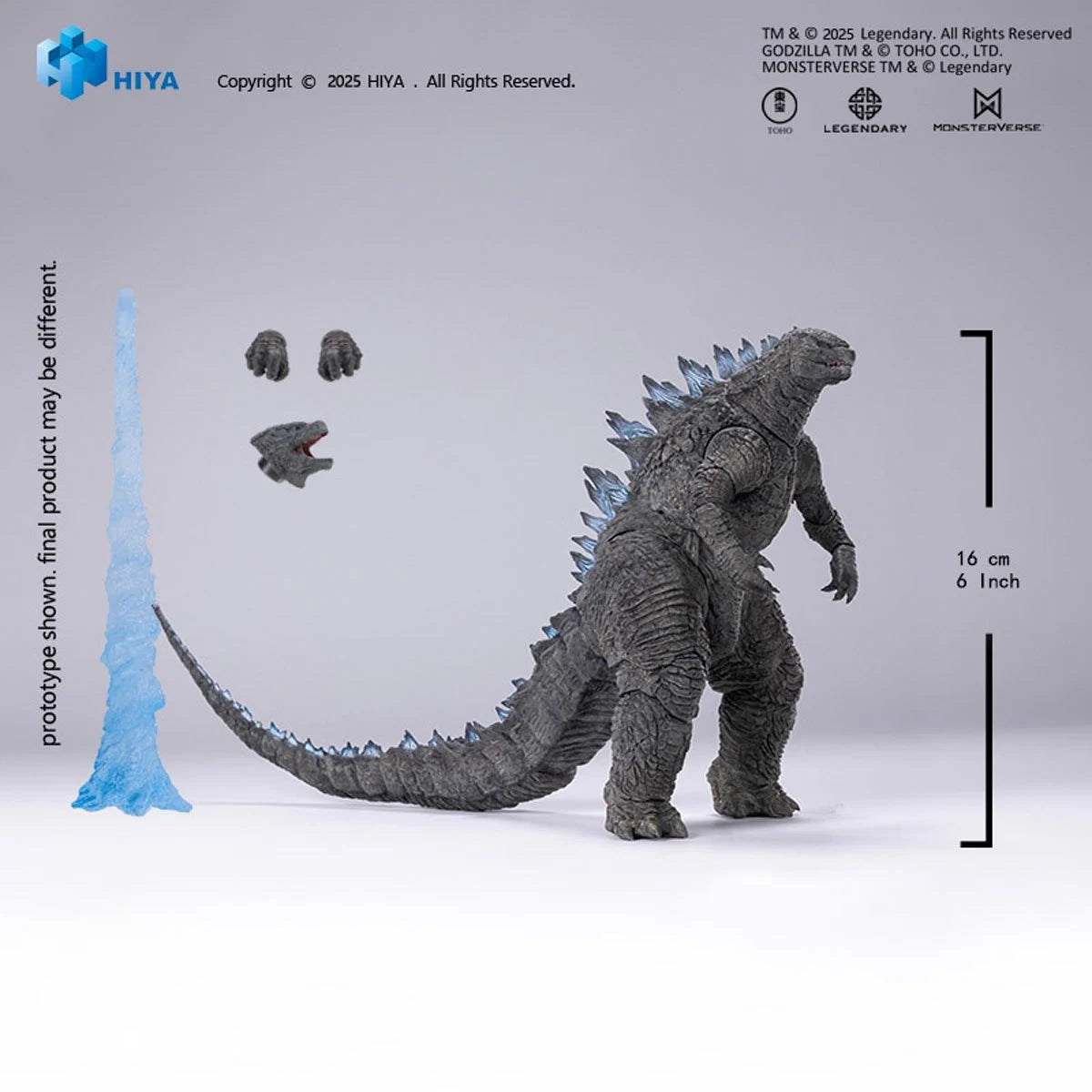 Godzilla 2014 Godzilla Heat Ray Translucent Exquisite Basic Series Action Figure 6 inch with extra hands and head by Exquisite new in box