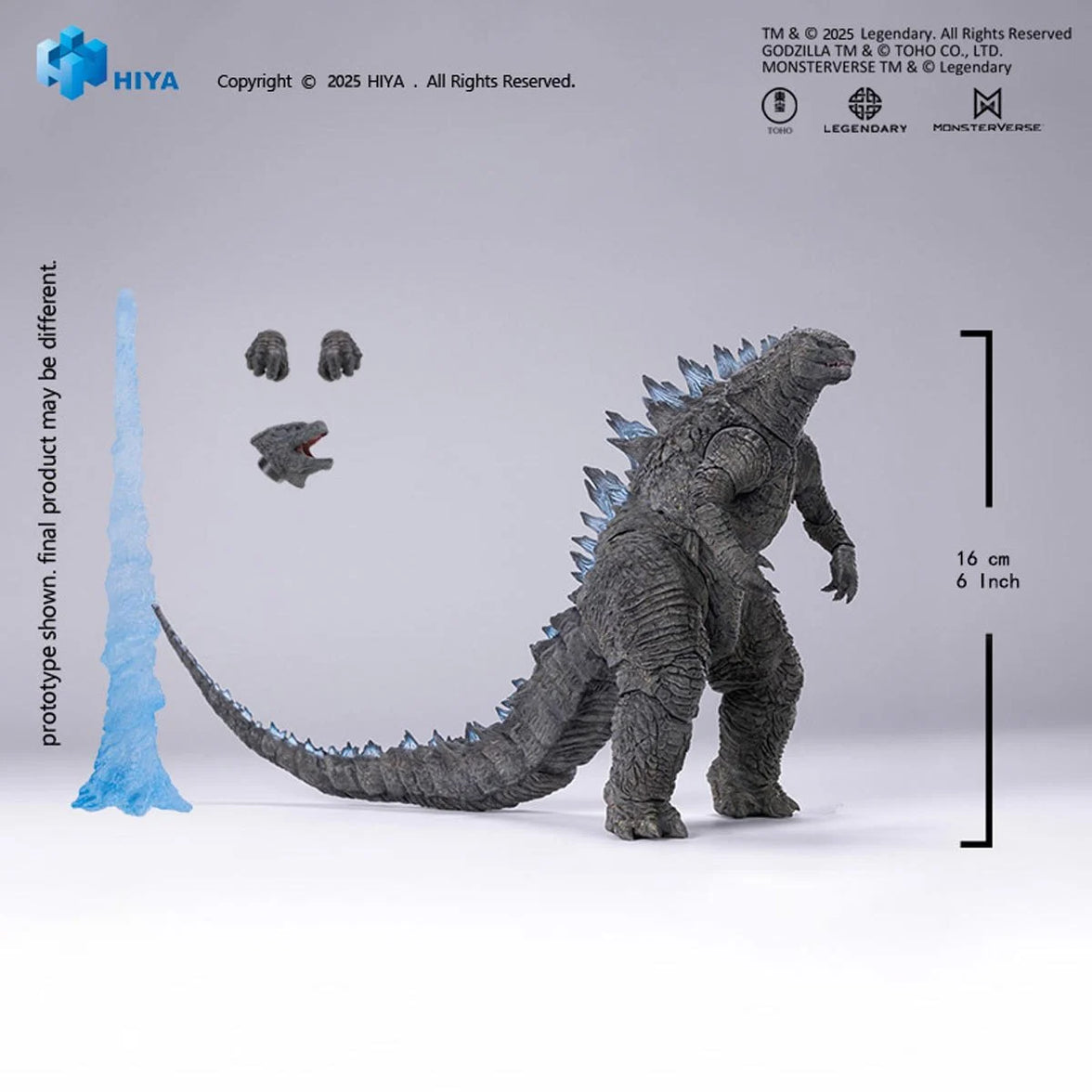 Godzilla 2014 Godzilla Heat Ray Translucent Exquisite Basic Series Action Figure 6 inch with extra hands and head by Exquisite new in box
