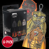 Mini-Loungefly Godzilla Entertainment Earth Exclusive Cosplay U-PICK Bag Charms featuring collectible Godzilla designs new in box by Loungefly