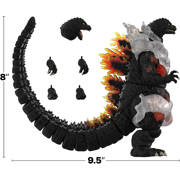 Burning Godzilla Heisei Super7 Ultimates 8-Inch Action Figure with interchangeable parts