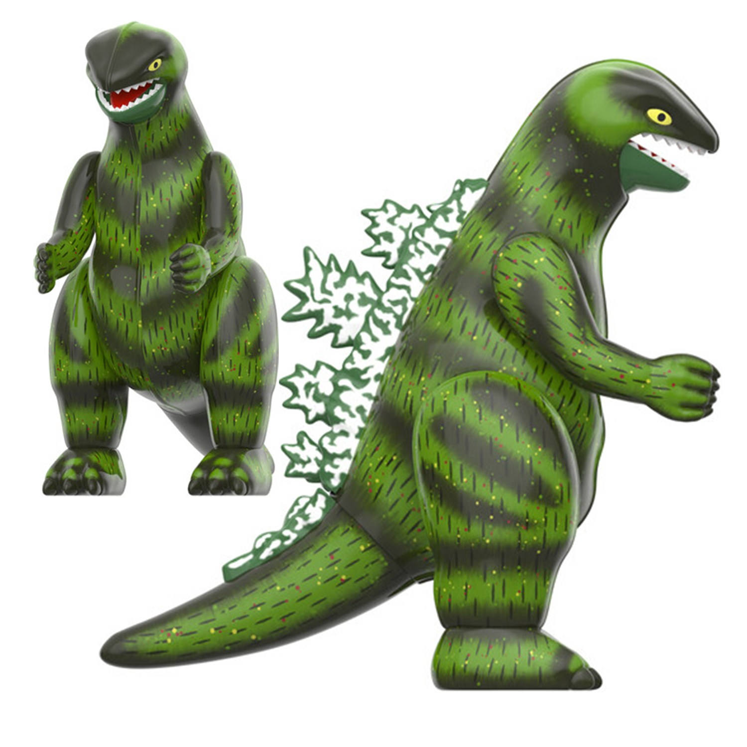 Super7 Toho ReAction Wave 1 Godzilla Marusan Tin style 3.75-inch retro-inspired action figure front and side views