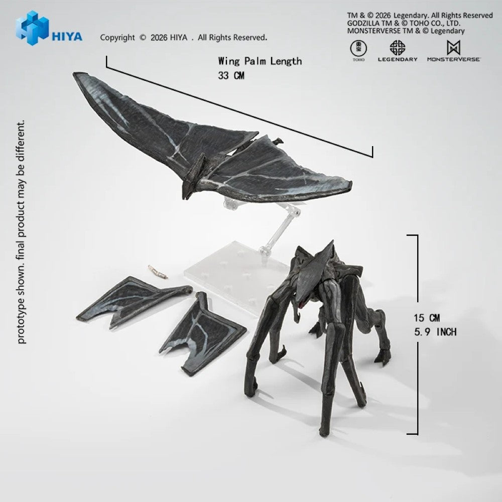 Godzilla 2014 Male & Female MUTO 6" Hiya Toys Action Figure Set with winged MUTO display, 33 cm wingspan