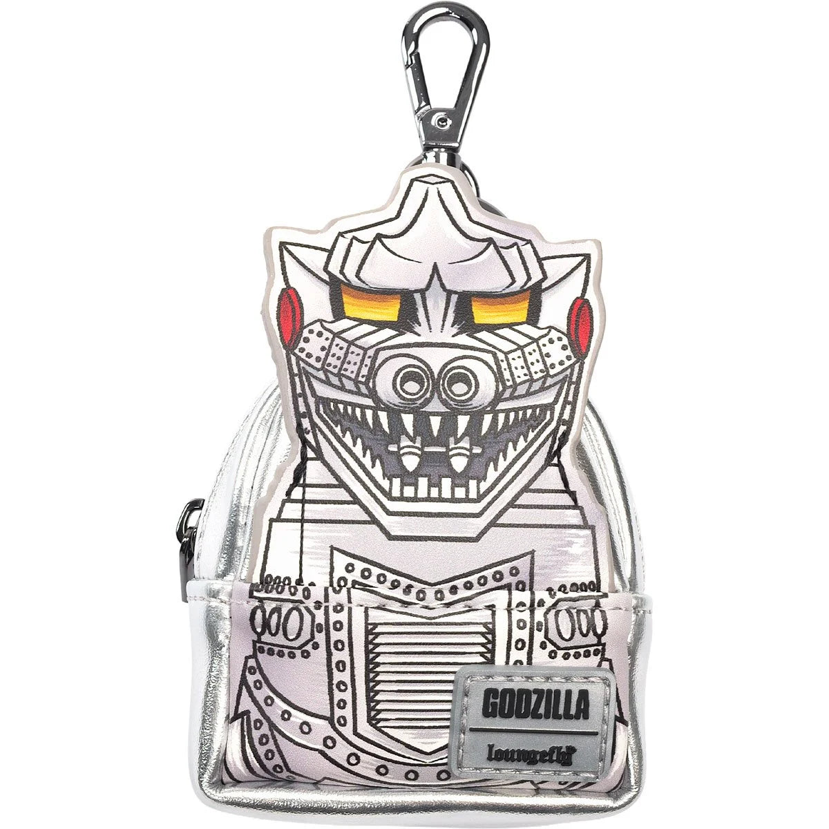 Mini-Loungefly Godzilla Entertainment Earth Exclusive Cosplay U-PICK Bag Charms featuring new metallic Mechagodzilla design by Loungefly