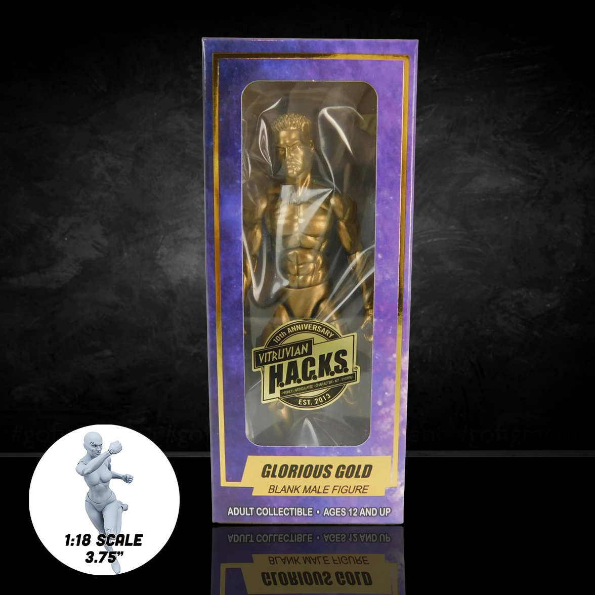 Gold Male Blank - Vitruvian H.A.C.K.S. 10th Anniversary Action Figure by Boss Fight Studio Llc new in box collectible