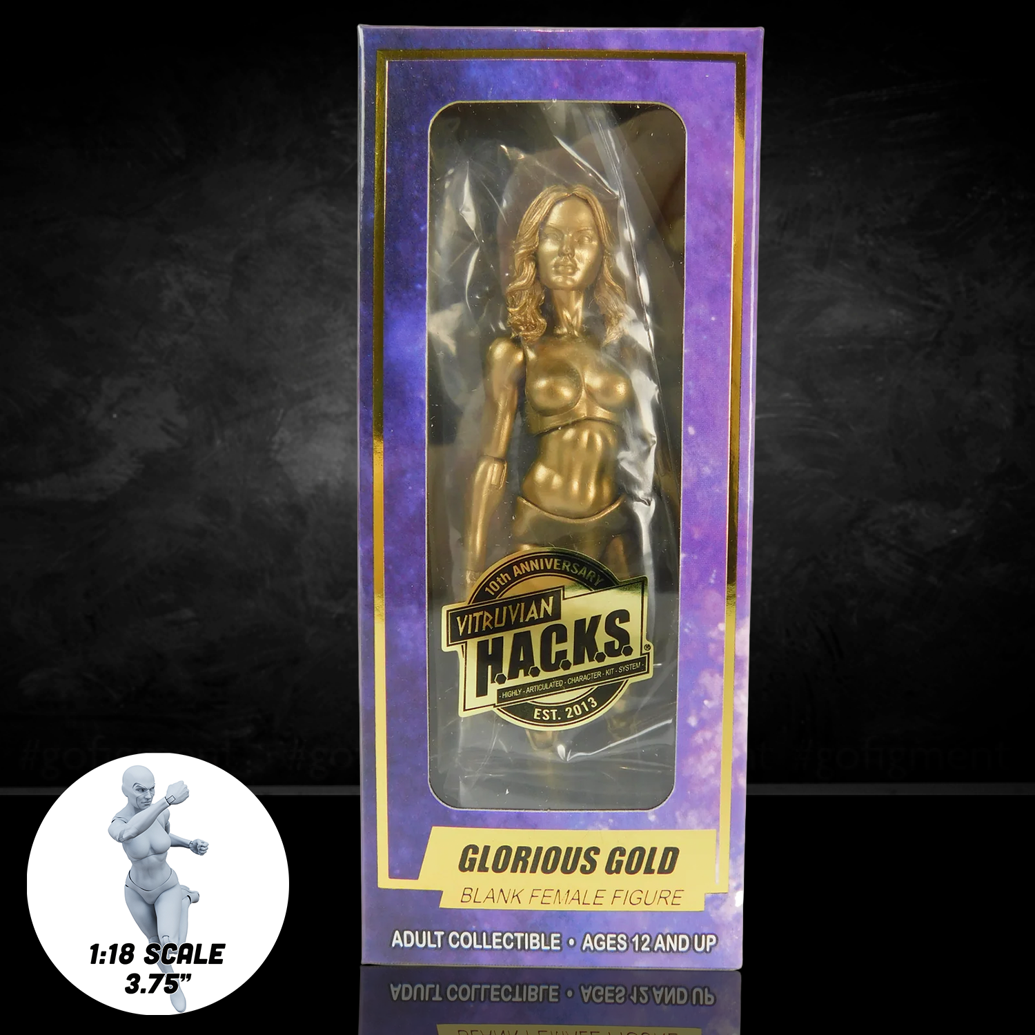 Gold Female Blank Action Figure 10th Anniversary Vitruvian H.A.C.K.S. new in box collectible by Boss Fight Studio Llc
