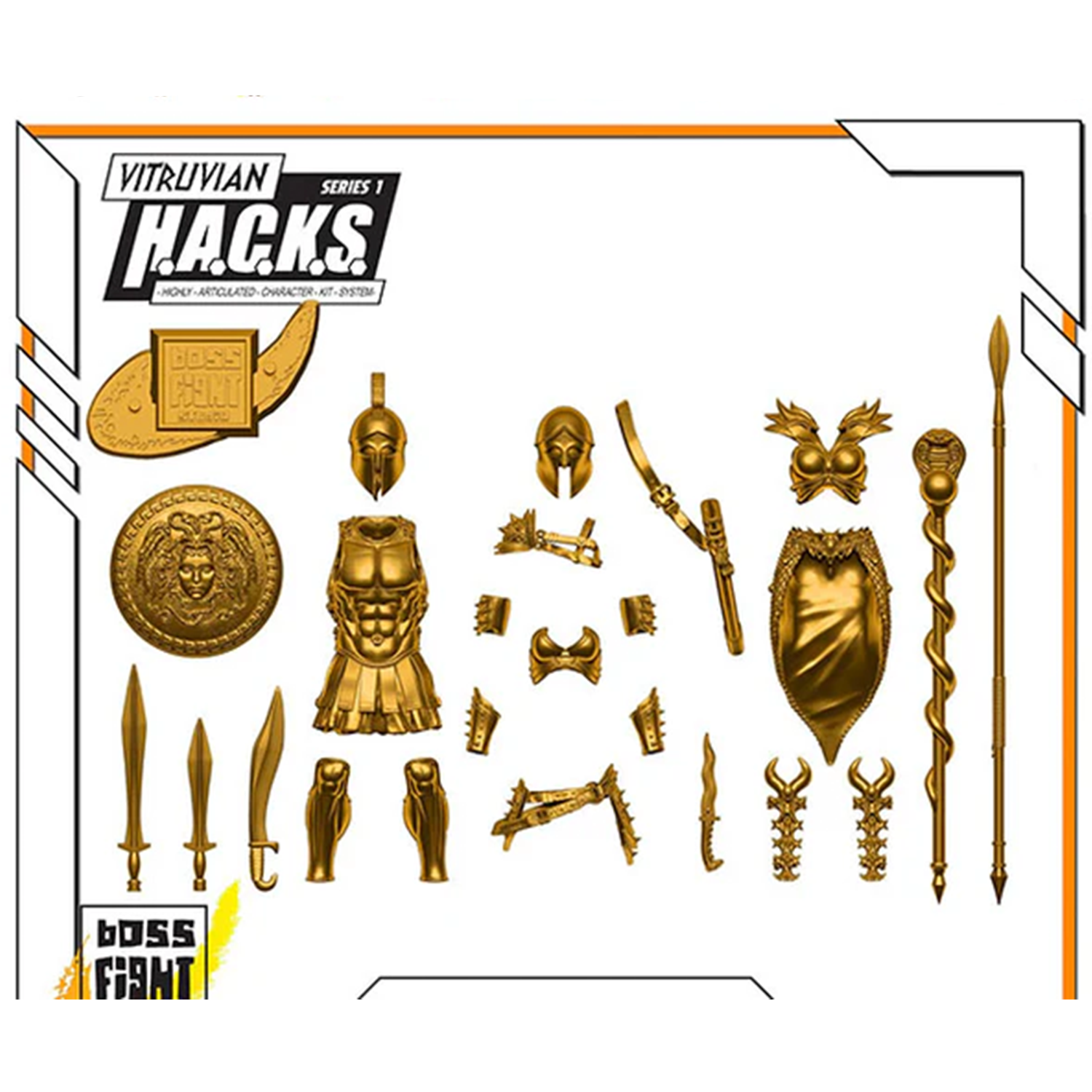 1:18 Scale Greek & Roman Mythology Glorious Gold Accessory Set B (Customizer Kit for 3.75" - 4" Figures) by Boss Fight Studio Llc new in box