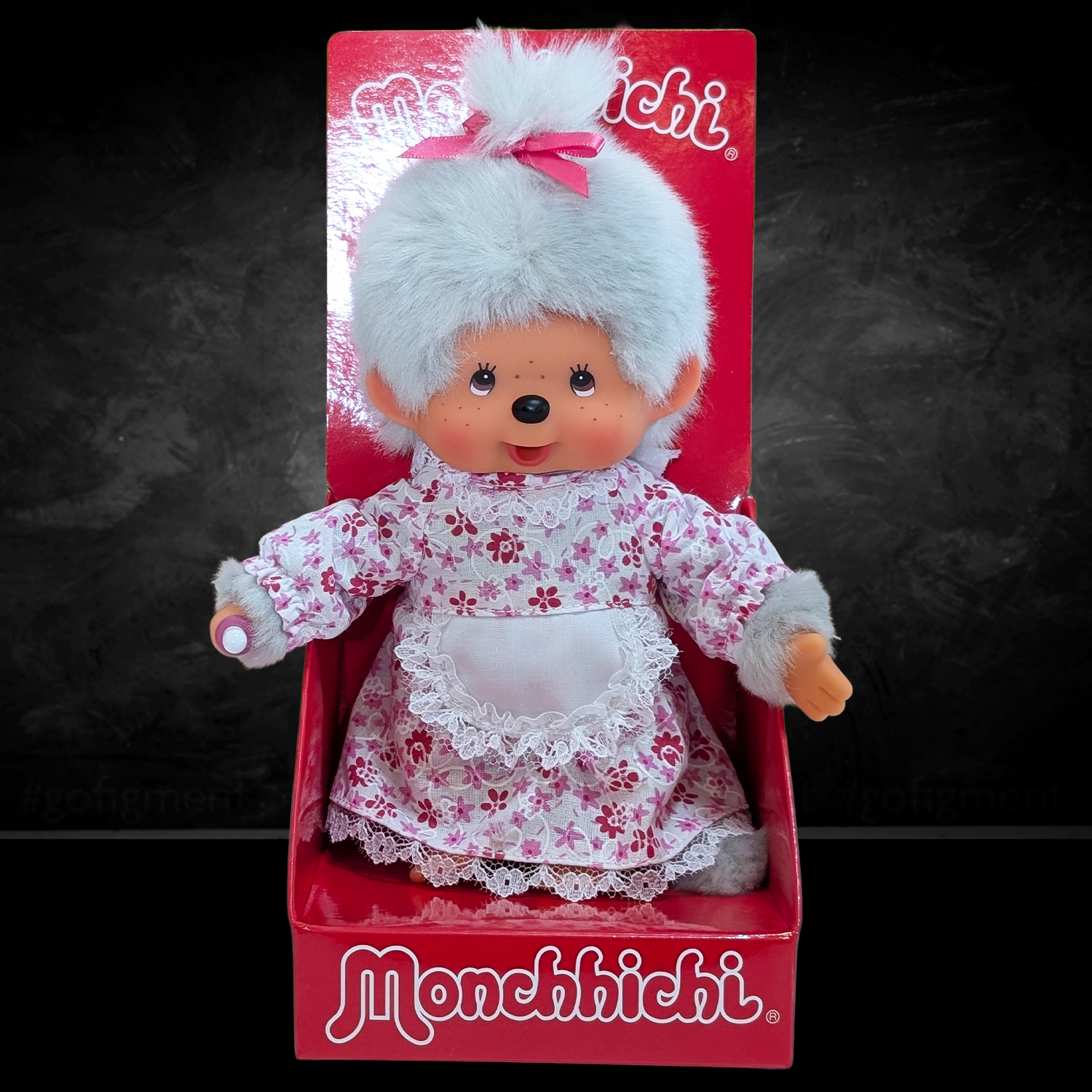 Official Sekiguchi 8-inch Monchhichi GrandMa plush doll for collectors, often searched as a Monchichi grandmother toy.